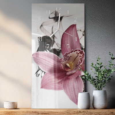 Glazen klok verticaal Orchidee