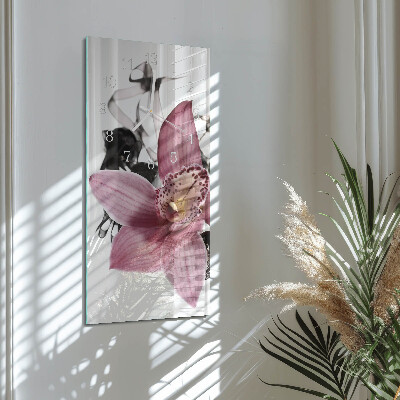 Glazen klok verticaal Orchidee