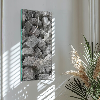 Verticale moderne glazen wandklok Stenen