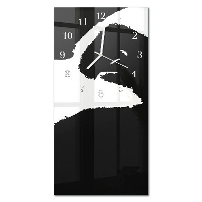 Verticale rechthoekige glazen wandklok Abstractie