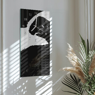 Verticale rechthoekige glazen wandklok Abstractie