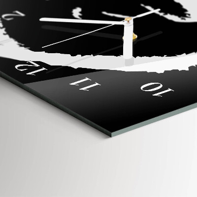 Verticale rechthoekige glazen wandklok Abstractie