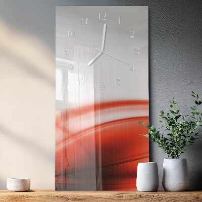 Verticale rechthoekige glazen wandklok Abstracte lijnen