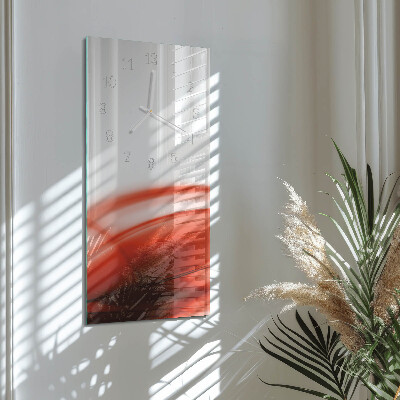 Verticale rechthoekige glazen wandklok Abstracte lijnen