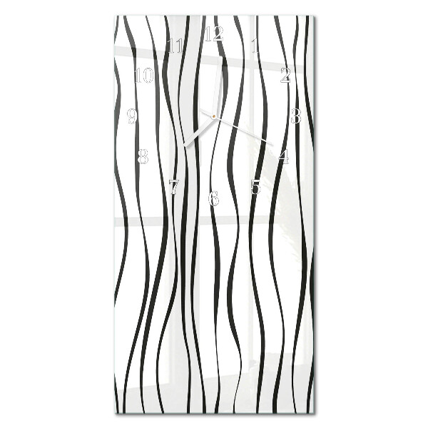 Verticale moderne glazen wandklok Strepen