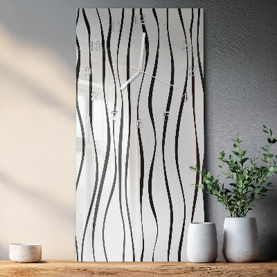 Verticale moderne glazen wandklok Strepen
