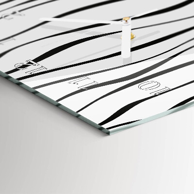 Verticale moderne glazen wandklok Strepen