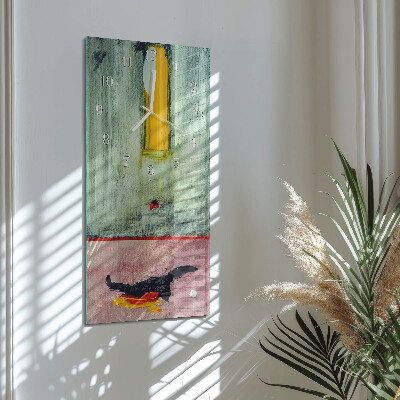 Rechthoekige glas klok verticaal Kleurrijk patroon