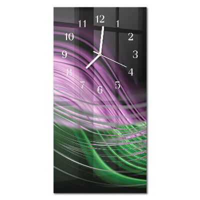 Verticale moderne glazen wandklok Abstracte kunst