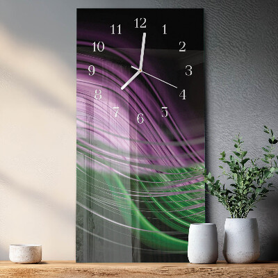 Verticale moderne glazen wandklok Abstracte kunst