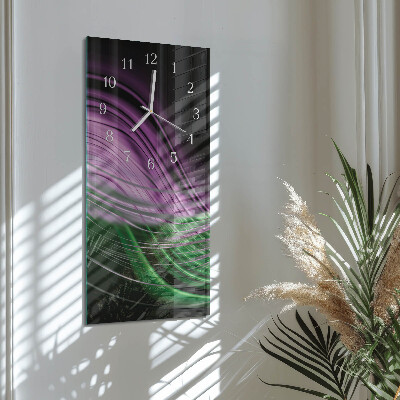 Verticale moderne glazen wandklok Abstracte kunst