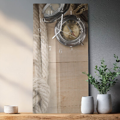 Decoratieve glazen klok verticaal Kompas