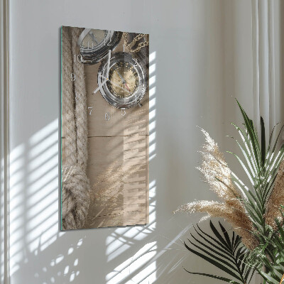 Decoratieve glazen klok verticaal Kompas
