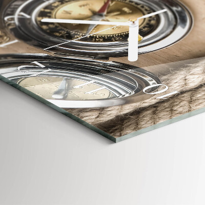 Decoratieve glazen klok verticaal Kompas