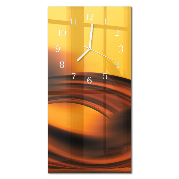 Verticale rechthoekige glazen wandklok Abstractie