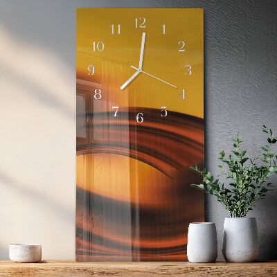 Verticale rechthoekige glazen wandklok Abstractie