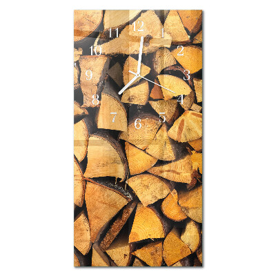 Glazen klok verticaal Hout