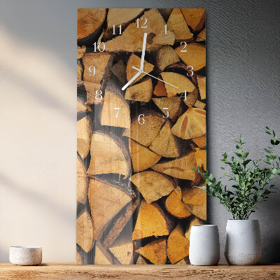Glazen klok verticaal Hout