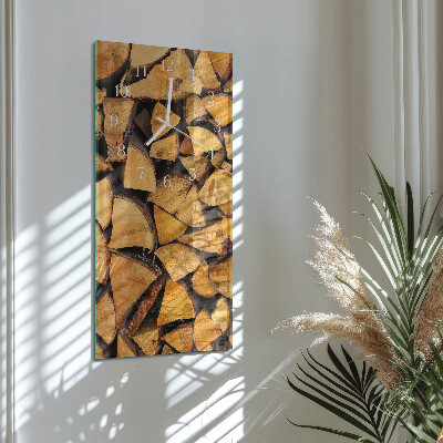 Glazen klok verticaal Hout