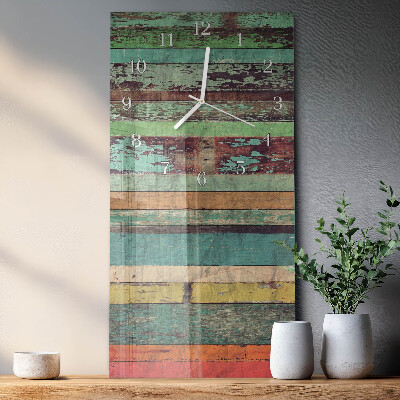 Glazen klok verticaal Hout