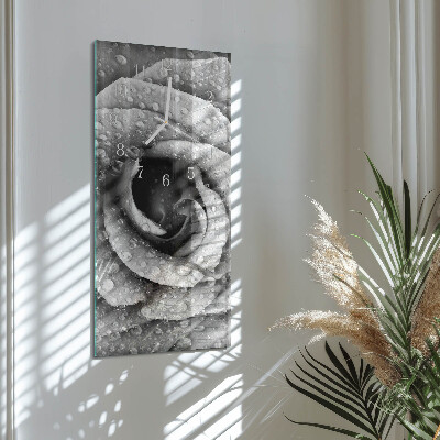 Verticale moderne glazen wandklok Roos
