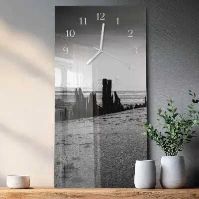 Rechthoekige glas klok verticaal Strand