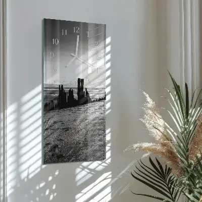 Rechthoekige glas klok verticaal Strand