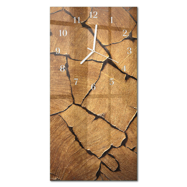 Rechthoekige glas klok verticaal Houten patroon