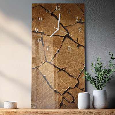 Rechthoekige glas klok verticaal Houten patroon