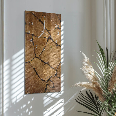 Rechthoekige glas klok verticaal Houten patroon