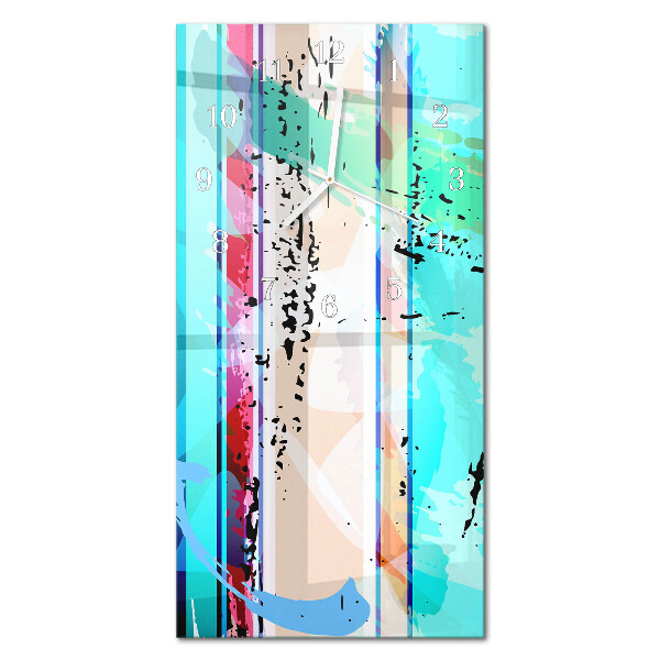 Verticale moderne glazen wandklok Patroon