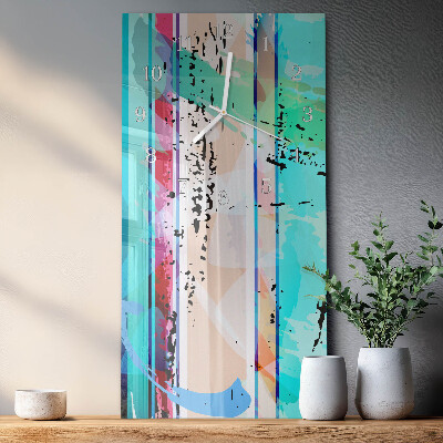 Verticale moderne glazen wandklok Patroon