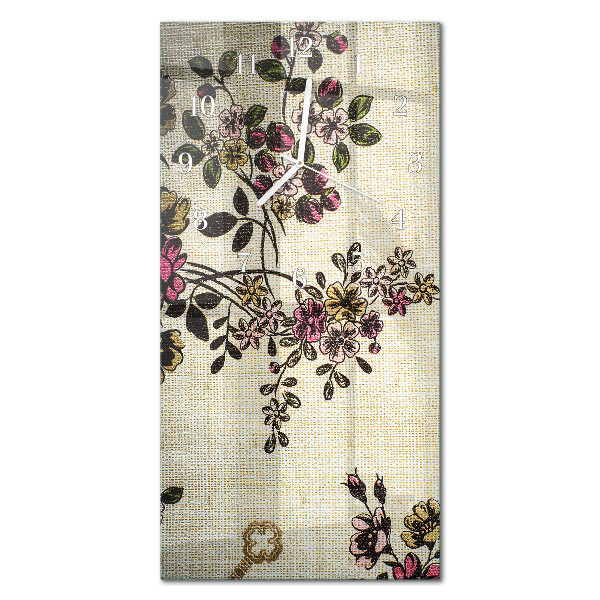 Decoratieve glazen klok verticaal Bloemenpatroon