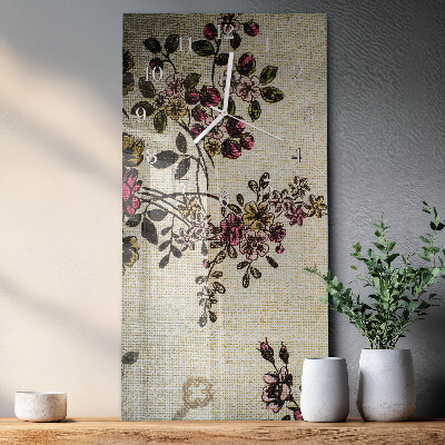 Decoratieve glazen klok verticaal Bloemenpatroon