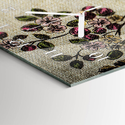 Decoratieve glazen klok verticaal Bloemenpatroon