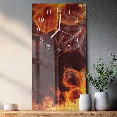 Rechthoekige glas klok verticaal Vuurbloemen