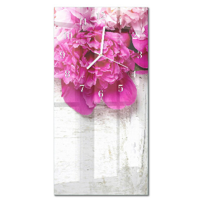 Decoratieve glazen klok verticaal Pioen