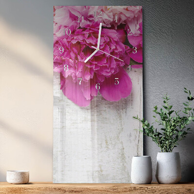 Decoratieve glazen klok verticaal Pioen