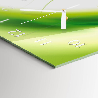 Verticale rechthoekige glazen wandklok Plantenmodel