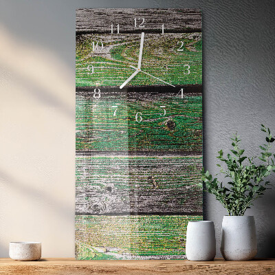 Rechthoekige glas klok verticaal Houten planken