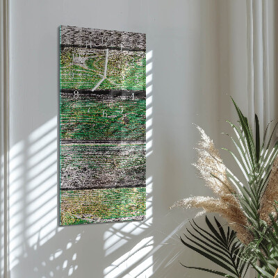 Rechthoekige glas klok verticaal Houten planken