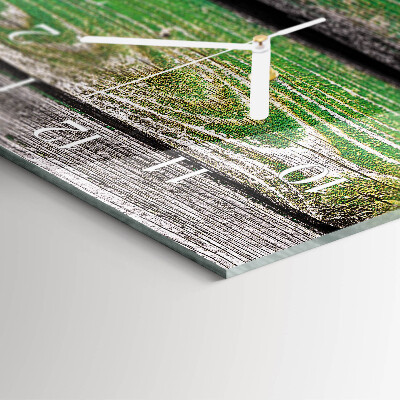 Rechthoekige glas klok verticaal Houten planken