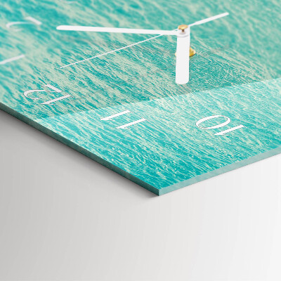 Verticale moderne glazen wandklok Water