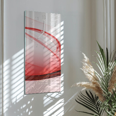Verticale rechthoekige glazen wandklok Abstracte lijnen