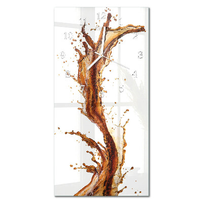 Verticale rechthoekige glazen wandklok Water