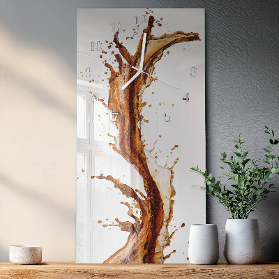 Verticale rechthoekige glazen wandklok Water