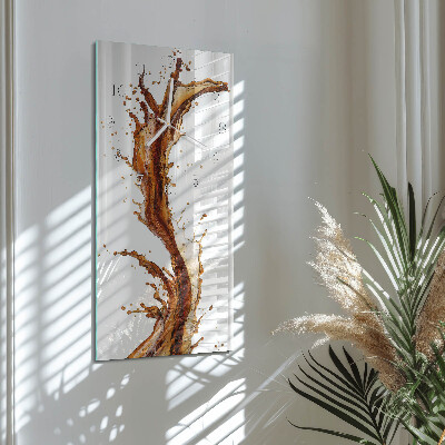 Verticale rechthoekige glazen wandklok Water