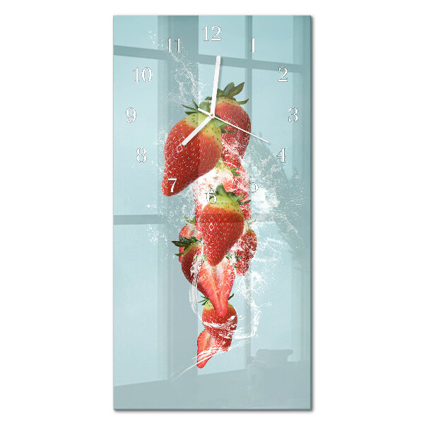 Glazen klok verticaal Aardbei