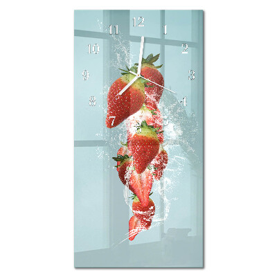 Glazen klok verticaal Aardbei