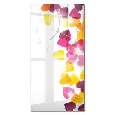 Decoratieve glazen klok verticaal Kleurrijke harten